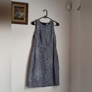 J. Crew Dress Women 6 Blue and White Polk Dots Midi 100% Cotton Versatile Preppy